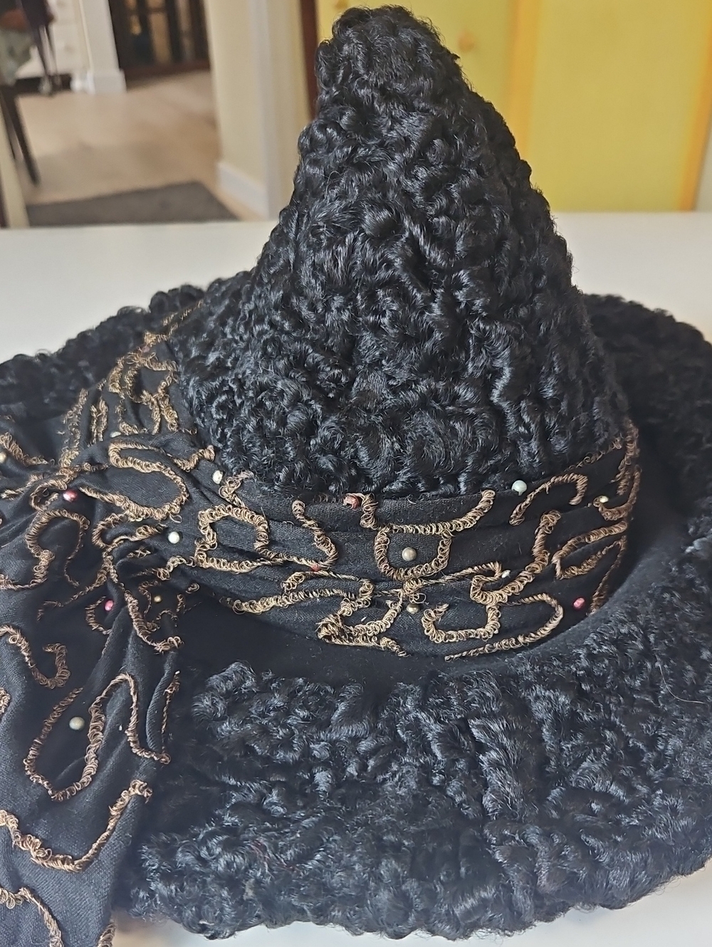 OOAK Vintage Fur Witch Hat 24in XL Boston Store Whimsigoth - Picture 10 of 10